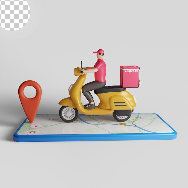 Service De Livraison Avec Concept Scooter Et Smartphone