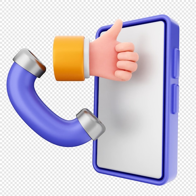 Servicio de centro de soporte de helpdesk 3D llamada de teléfono inteligente
