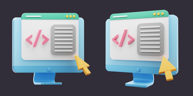PSD servicio de codificación web icono 3d