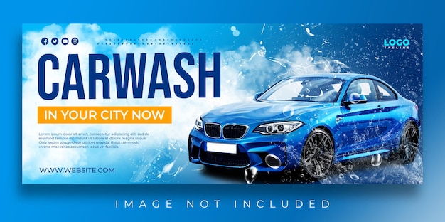 Servicio de lavado de autos y promoción de alquiler oferta especial diseño de plantilla de banner de publicación de Instagram en redes sociales