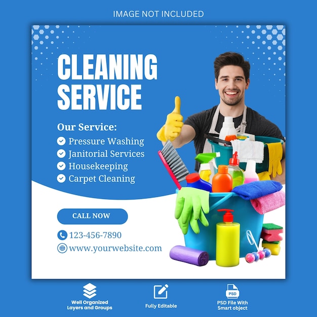Servicio de limpieza de banners de redes sociales o plantillas de publicaciones de Instagram