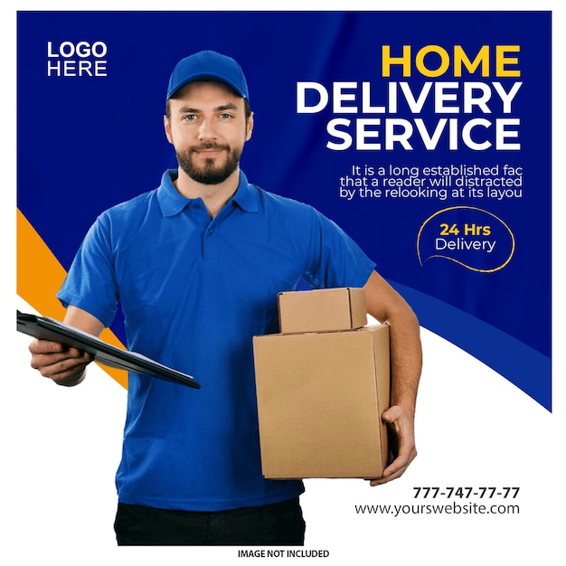 Serviço de entrega rápida em casa