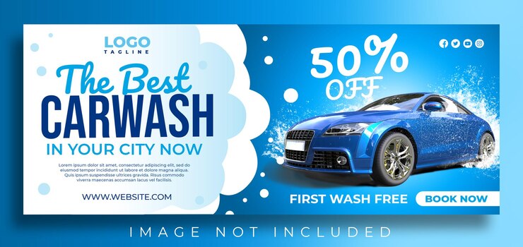 PSD serviço de lavagem de carros e oferta especial de promoção de aluguel de mídia social design de modelo de banner de postagem do instagram