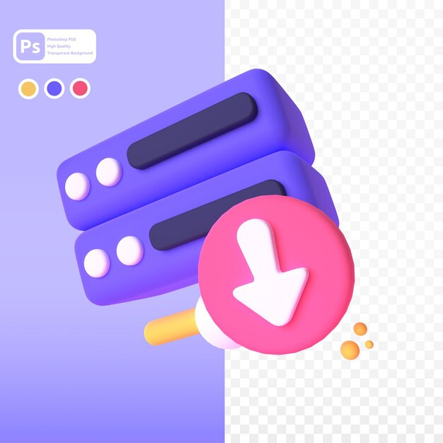Servidor inactivo en representación 3d para presentación web de activos gráficos u otros
