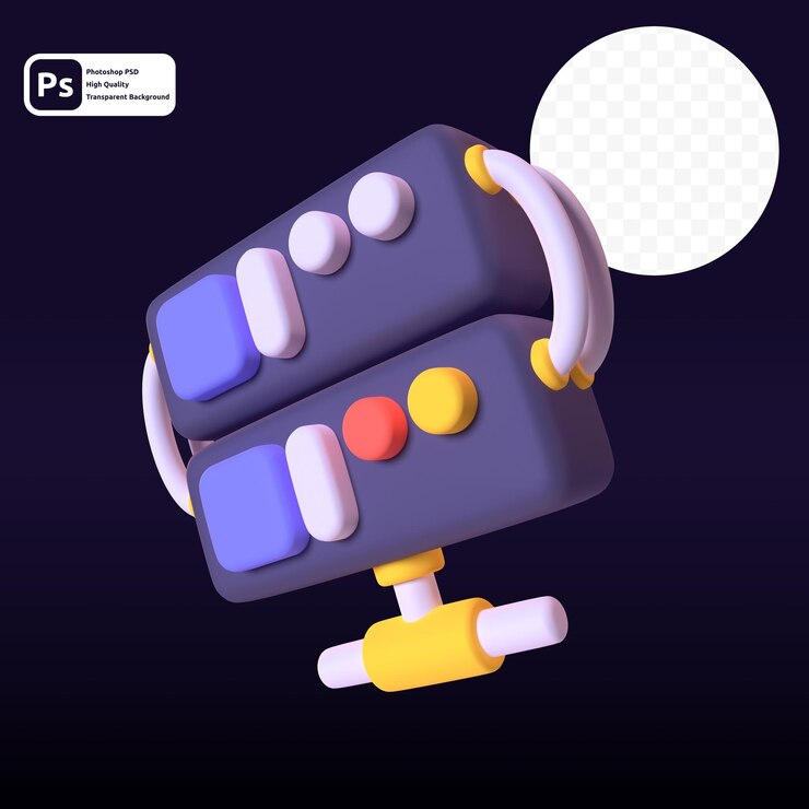 PSD servidor en render 3d para presentación web de activos gráficos u otros