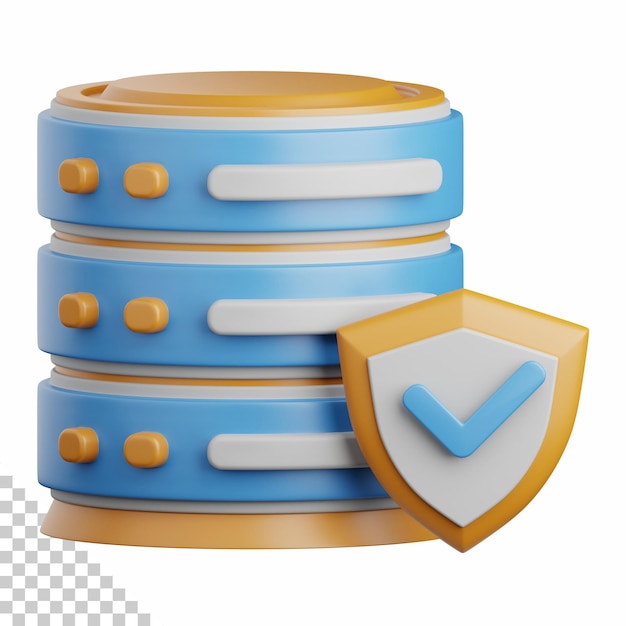 servidor de renderizado 3d protegido aislado útil para servidor de base de datos de tecnología informática de red en la nube y elemento de diseño de conexión