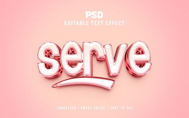 Servir estilo de efecto de texto 3D editable
