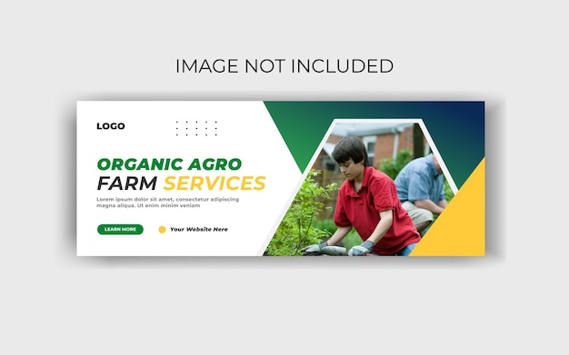 servizi agricoli copertina dei social media e modello di banner web