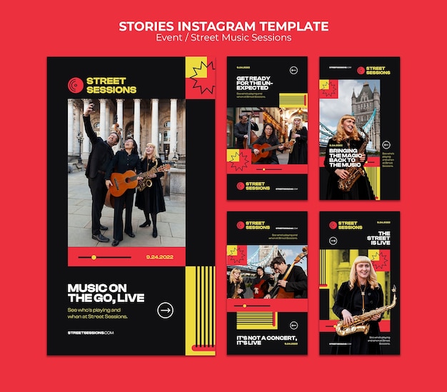 Sesiones de música callejera historias de instagram
