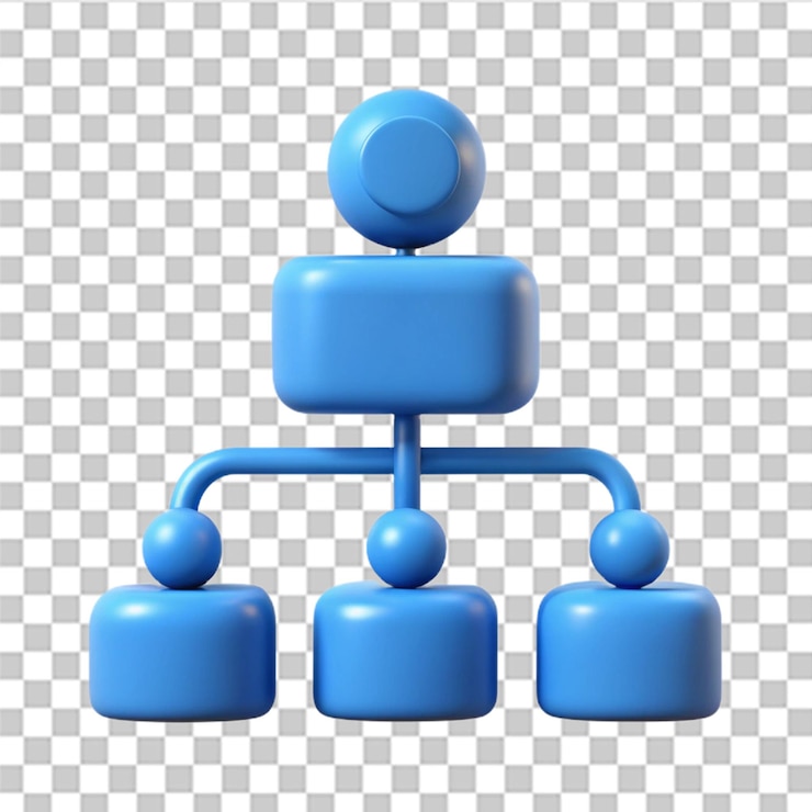 PSD set 3d di icona di gerarchia isolata su sfondo bianco struttura subordinata di gestione aziendale distribuzione delle assegnazioni delegata può essere utilizzato per molti scopi vettore in stile 3d