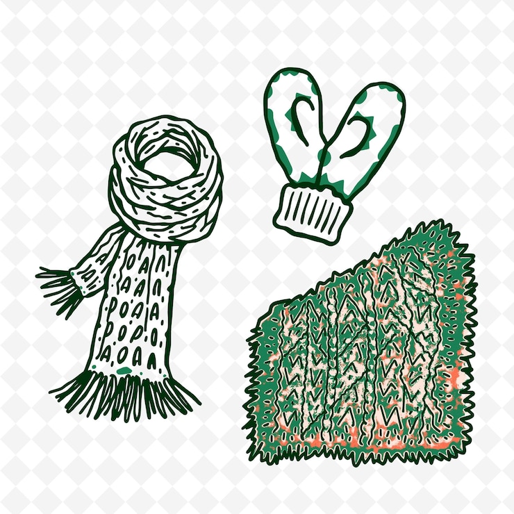 PSD set de 4 illustrations vectorielles en gras et épaisses sur un fond blanc png créatif dessiné à la main