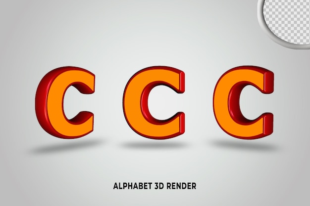 PSD set alphabet rot orange farbe 3d rendering