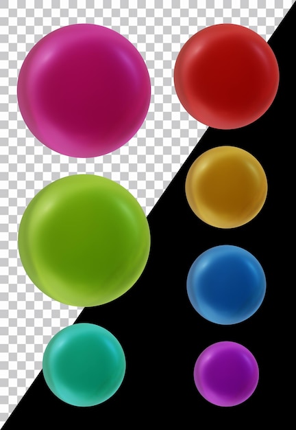 Set bola сферы berbentuk bulat dalam render 3D