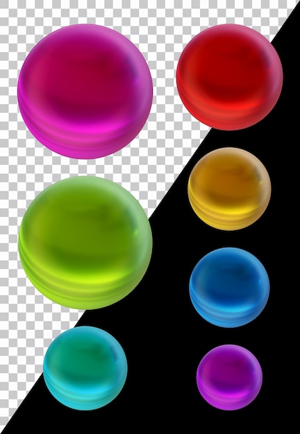 Set bola сферы berbentuk bulat dalam render 3D