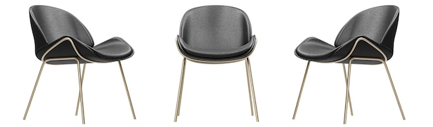 PSD set de chaises en bois isolé sur fond blanc élément de conception intérieur furniture collectio