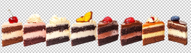Set de crème, de chocolat, de gâteau aux fruits, de dessert sucré