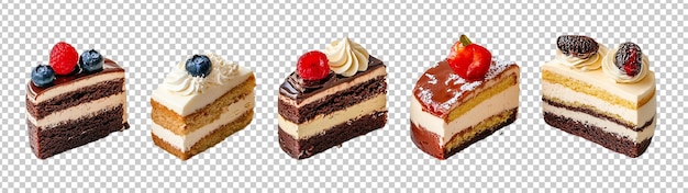 Set de crème, de chocolat, de gâteau aux fruits, de dessert sucré