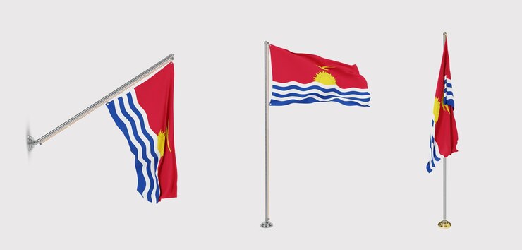 PSD set de bandeira nacional de kiribati imagem editável