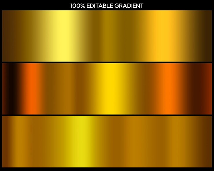 PSD set de cores de gradiente de metal dourado paleta de gradiente dourado psd de gradiente dourado