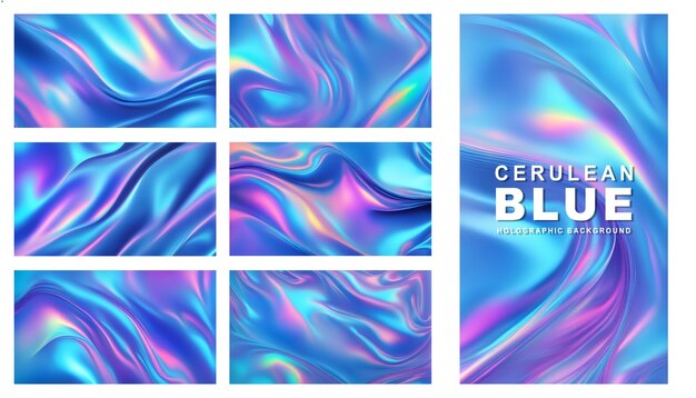 Set de fundo holográfico de Cerulean Bule