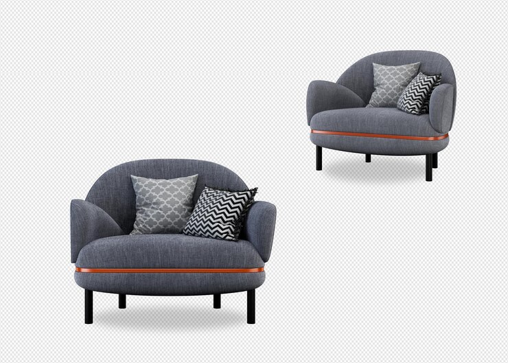 Set de decoración de interiores en 3d.