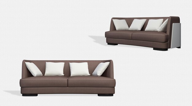 Set de decoración de interiores en 3d.