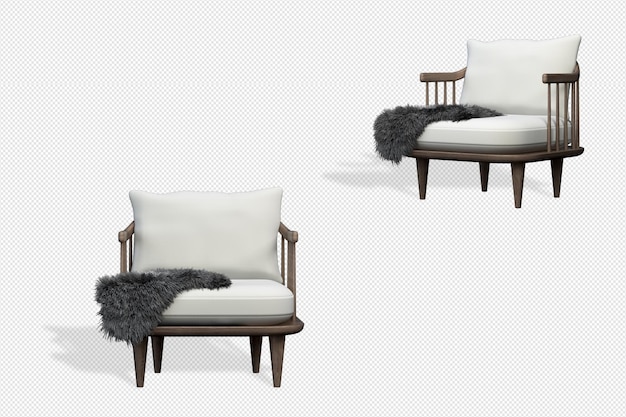Set de decoración de interiores en 3d.