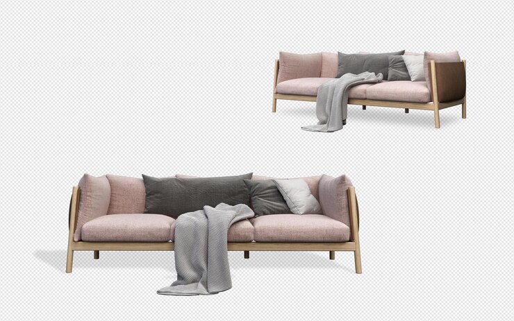 Set de decoración de interiores en 3d.