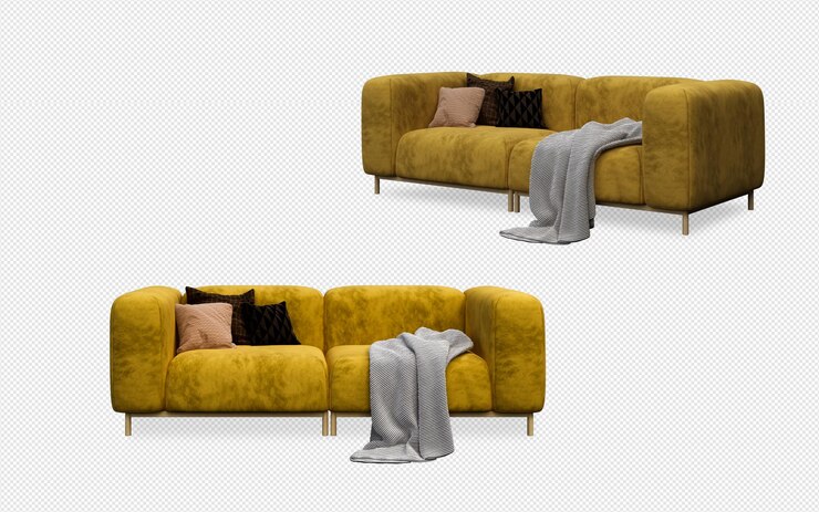 Set de decoración de interiores en 3d.