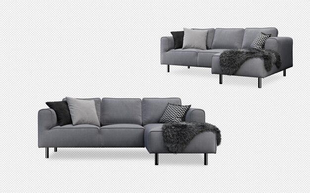 Set de decoración de interiores en 3d.
