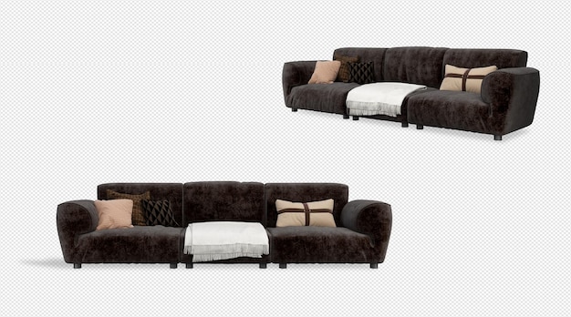 Set de decoración de interiores en 3d.