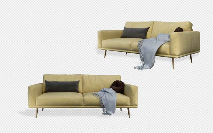 Set de decoración de interiores en 3d.