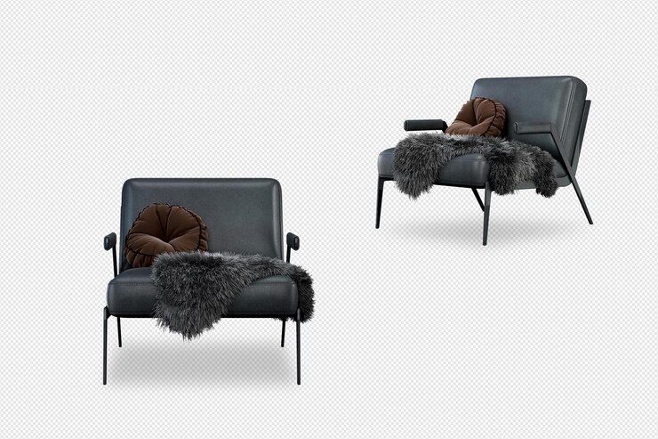 Set de decoración de interiores en 3d.
