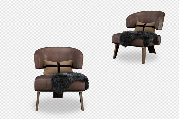 Set de decoración de interiores en 3d.