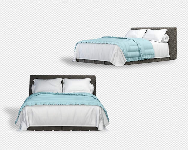 Set dekorasi interior dalam 3D