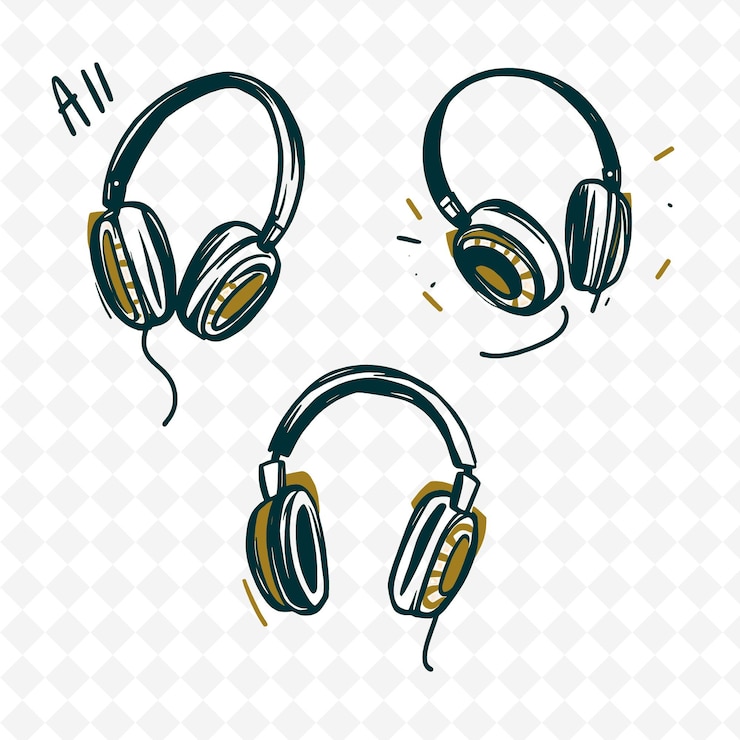 PSD set di 4 illustrazioni vettoriali in grassetto con contorni spessi su sfondo bianco intenso isolato item di disegno a mano carino