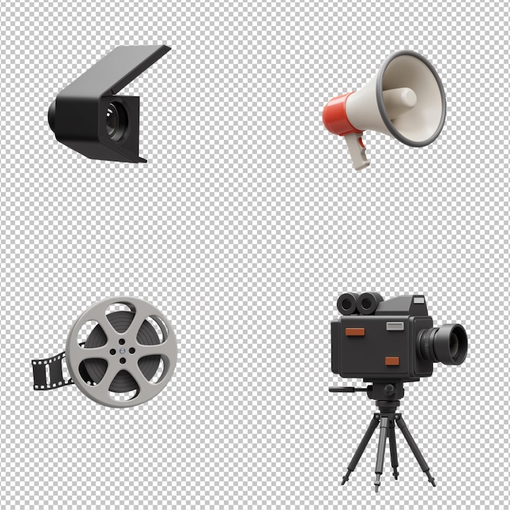 PSD set di attrezzature cinematografiche