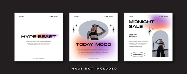 Set di banner instagram moda sfumato minimo
