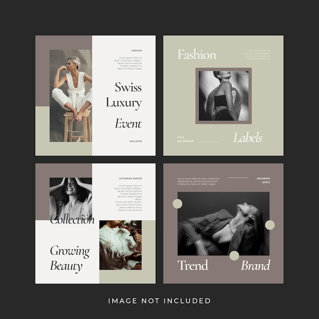 Set di banner post instagram moda moderna minimalista