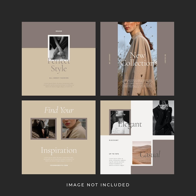 Set di banner post instagram moda moderna minimalista