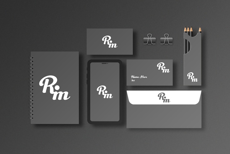 PSD set di cancelleria premium psd mockup