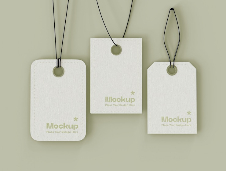 PSD set di etichette prezzo tag mockup