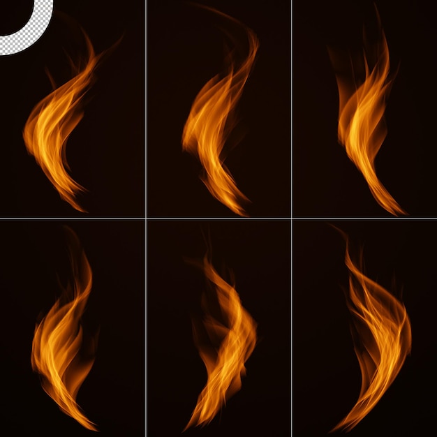 Set di fiamme di fuoco realistico