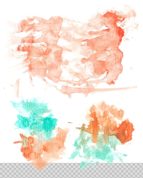 Set di grandi fasci di acquerelli colorati PSD brillanti sullo sfondo Set di macchie acquerelli arcobaleno