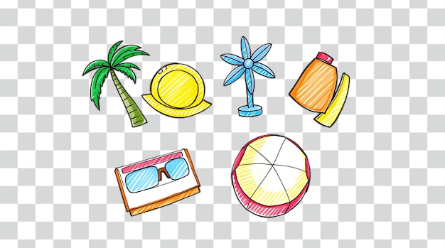 Set di icone per le vacanze estive