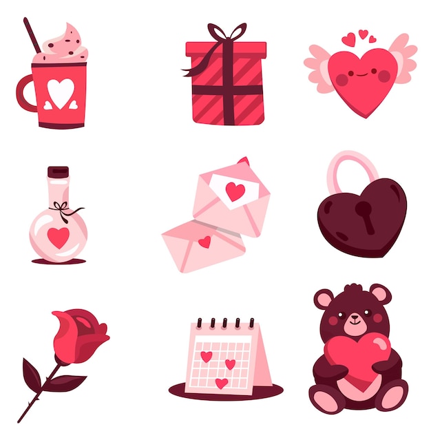 Set di icone per San Valentino