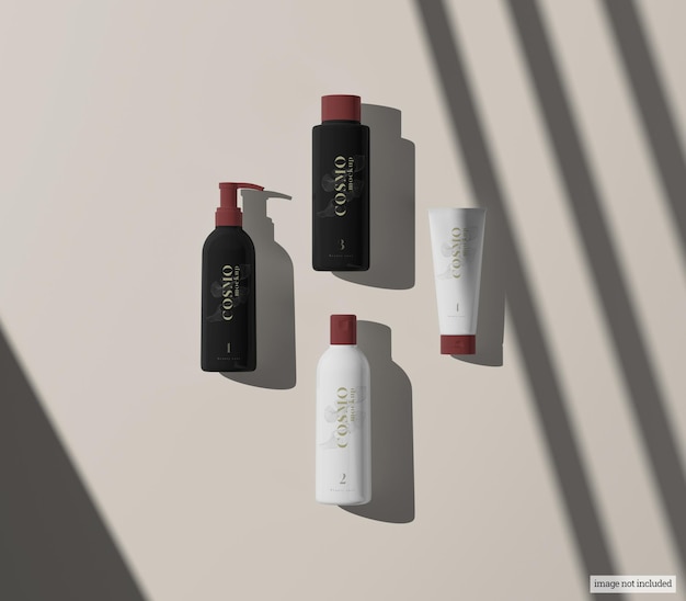 Set di mockup di prodotti cosmetici per la cura della bellezza