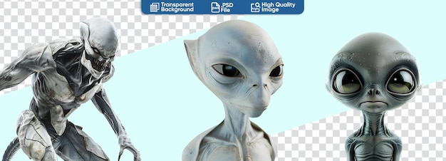 Set di modelli alieni grigi Baby Alien e Alien Aggressivo