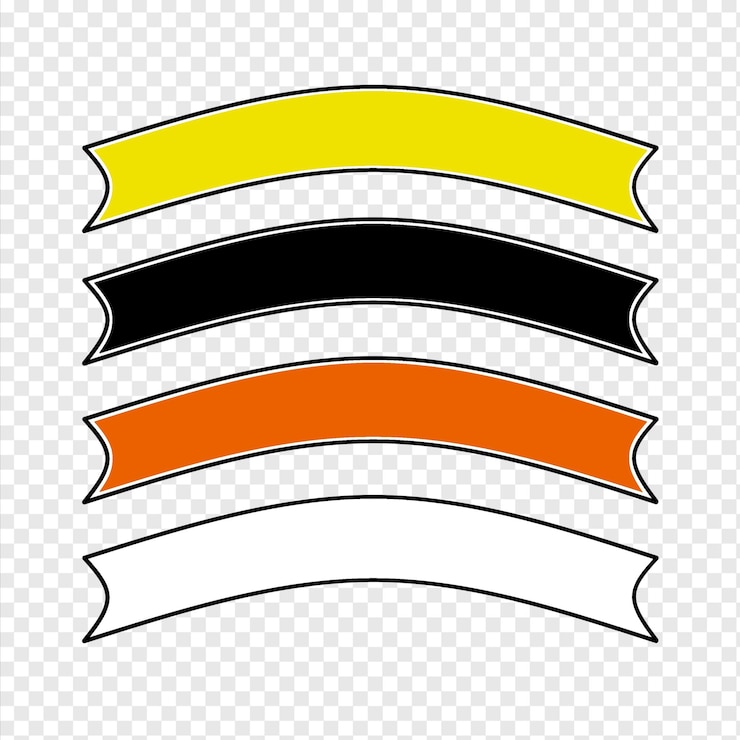 PSD set di nastri terzo colore inferiore disegno testo sfondo vuoto trasparente