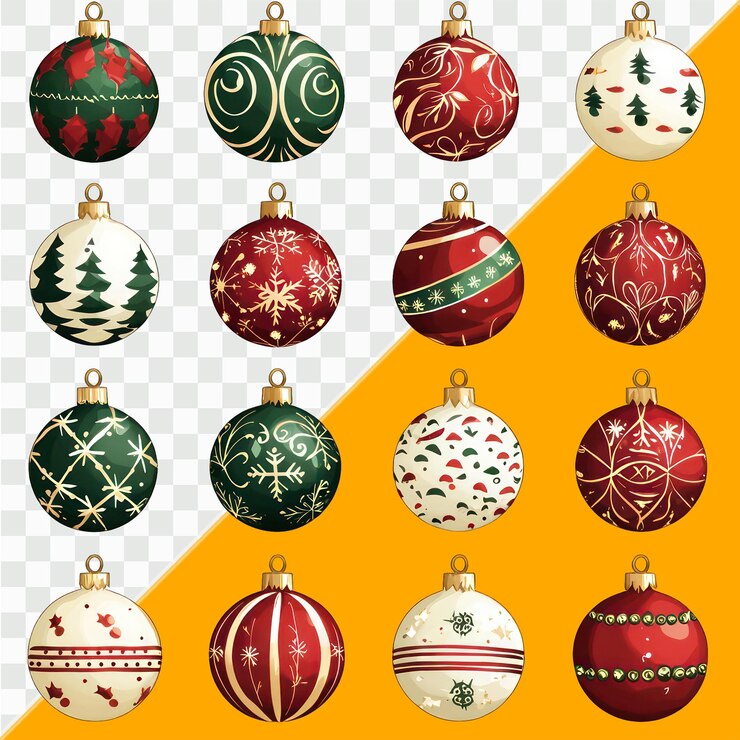 Set di palle ornamentali di Natale